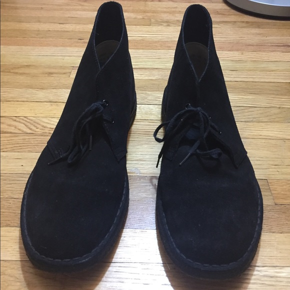 clarks mens black suede boots